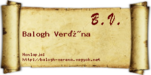 Balogh Veréna névjegykártya